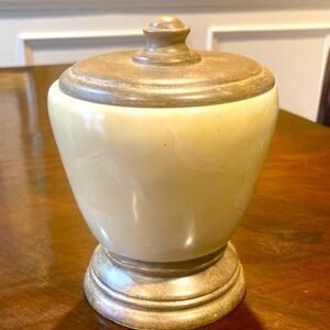 Avalon Cream and Gold Accent Jar